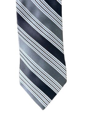 Michael Kors Gray and Black Diagonal Stripe Tie